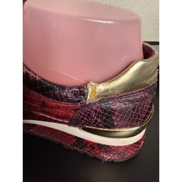 Michael Kors Burgundy and Gold Women's Sneakers - Picture 7 of 10